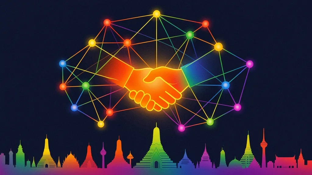 Community network constellation with glowing nodes representing NGO partnerships